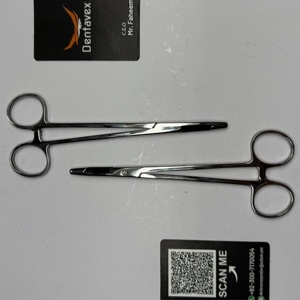 Pinzas de Bloqueo Manuales de Acero Inoxidable Dentavex, Punta Recta y Curva, Pinza Hemostática Quirúrgica Reutilizable, Instrumento de Precisión con Certificación CE - Product Image 1