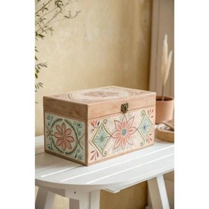 ชุดกล่องใส่ลูกประคำไม้มะม่วงทำมือ พร้อมลายทองเหลือง |   ขายส่ง - Product Image 6