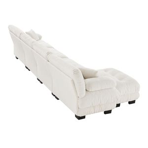 Divano Componibile Modulare Confortevole a 4 Posti a L con Pouf Convertibile, Combinazione Libera per Soggiorno, Comfy Cloud - Product Image 6
