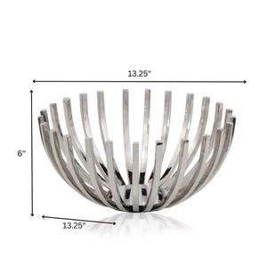 Cuenco Metálico Minimalista de 13.25 Pulgadas de Diámetro, Plato Decorativo Pulido para Exhibición en Mesa - Product Image 1
