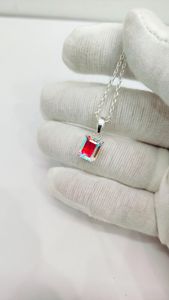 Pendentif Opale Mystique Taille Émeraude en Argent Sterling 925, Collier Opale Multicolore Fait Main, Bijou Statement, Cadeau pour Elle, pour Enfants - Product Image 2