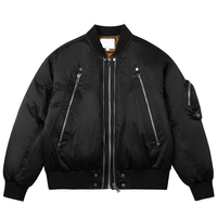 Vente directe d'usine, veste bomber pour homme, logo de marque personnalisé, OEM, style universitaire, veste bomber d'hiver de style streetwear avec fermeture éclair
