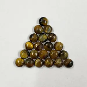 Piedra preciosa Natural de 5mm de calidad superior, cabujones redondos calibrados de color dorado