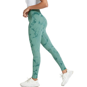 Women's High-Waisted Spandex/Nylon Workout Gym Fitness <b>Leggings</b> XL Scrunch Butt Lifting Yoga Athletic Pants <b>Tie</b> <b>Dye</b> Seamless - Product Image 1