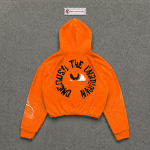 เสื้อฮู้ดซิปสีส้มพรีเมียมใหม่ พร้อมลายพิมพ์ด้านหลัง ดีไซน์สวยทันสมัย เหมาะสำหรับใส่ลำลองในฤดูใบไม้ร่วง ผลิตจากผ้าฝ้ายเฟรนช์เทอร์รี่ 100% - Product Image 6