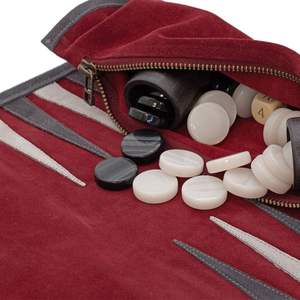 Jeu de backgammon pliable en cuir, plateau en velours, fait main, durable, jeu de voyage en plein air pour adultes, collectionneurs, personnalisé - Product Image 4