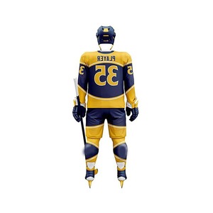 Latest OEM Custom Premium Quality Unisex Printed Ice Hockey Uniform Sets 100% Polyester Quick Dry Breathable Custom Team Name - Product Image 3
