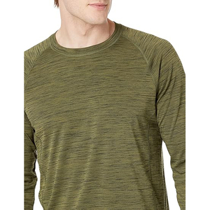 Camiseta de Manga Larga para Hombre, Protección Solar UPF 50, Secado Rápido, Color Verde Jaspeado, para Natación y Surf - Product Image 3
