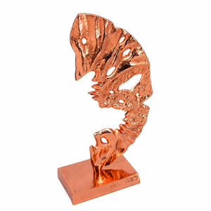 Escultura Moderna de Lujo en Metal Plateado con Forma de Hoja de Palma, Decoración Botánica para Mesa de Salón, Oficina y Centro de Mesa de Hotel - Product Image 4