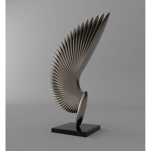 Escultura de aluminio estilo cinta inspirada en el arte, hecha a mano, ecológica, centro de mesa decorativo Art Deco - Product Image 6