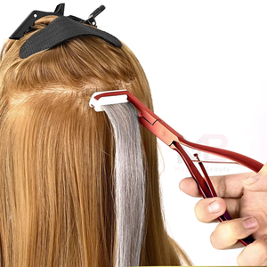 Micro <b>bead</b> stainless steel hair <b>extension</b> Tape Press pliers Smooth handle Stainless steel hair <b>extension</b> tool - Product Image 6