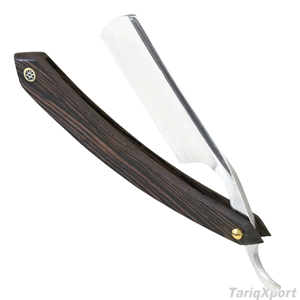 Professional Foldable Men's Straight <b>Razor</b> Wood Handle Black Stainless Steel Blade Disposable Single Blade Face Body Custom Logo - Product Image 6