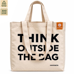 Bolsa de Compras Promocional de Lona de Algodón de 310 GSM, 38x42x20 cm, con Logotipo Personalizado, Venta al Por Mayor, Modelo OEM SNCH101A - Product Image 1