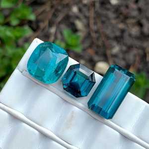 Tourmaline bleue indicolite naturelle, émeraude taille coussin, pierre précieuse en vrac, vente en gros, fournisseur OEM personnalisé, exportation - Product Image 1