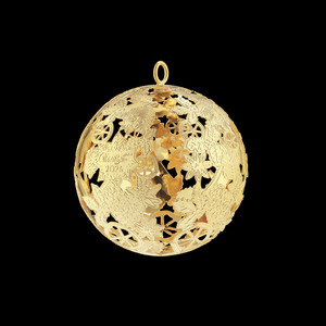 Exquisito Adorno Navideño Dorado con Diseño Floral Intrincado y Patrones de Estrellas, Elegante Adorno Decorativo para Árbol de Navidad - Product Image 5