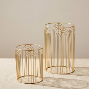 Modern Metal <b>Planter</b> with Stand <b>Gold</b> and Black Flower Pot Beige Bowl Desktop Home Garden Decor - Product Image 3