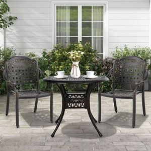 ชุดเก้าอี้สวนลานบ้านอะลูมิเนียมหล่อพร้อมที่วางแขน 2 ตัว - Product Image 4