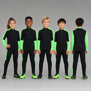 Ensemble de football épais et chaud pour jeunes enfants 2627 AW, manches longues et pantalon, gilet une pièce personnalisable, prix avantageux, vente en gros - Product Image 1