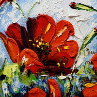 Peinture sur toile Impasto Rouge Animal, peinte à la main à l'huile, art texturé, décoration murale pour salon, abstraite, taille personnalisée