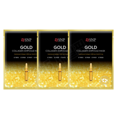 Maschera in Fogli SNP Gold Collagen Ampoule 25ml X 30 Pezzi, Idratante per il Viso, Confezione da 30 Pezzi, Ingredienti Peptidici Scontati - Product Image 1