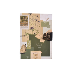 <b>A5</b> Vintage Botanical Design Handmade Paper Notebook Lock Diary 200 Pages Double Side Writing Eco Friendly Premium Journal Gift - Product Image 3