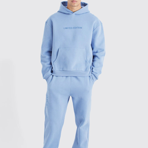 Survêtement léger d'hiver décontracté à capuche 2-en-1 pour homme, 100 % coton respirant à séchage rapide, avec impression par transfert thermique – Vente en gros - Product Image 3