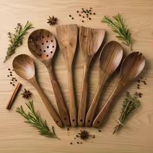 Cuchara de madera de última tendencia para servir en la cocina del hogar y para servir alimentos - Product Image 2