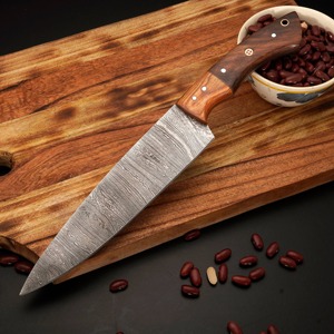 Juego de Cuchillos de Chef de Acero de Damasco de 33 Capas, 5 Piezas, Hechos a Mano por Best Edge Master Manufacture, con Mangos de Madera Ambidiestros y Fundas de Cuero - Product Image 3