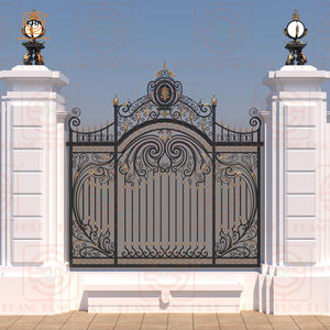 โครงการวิลล่าสไตล์ราชวงศ์แบบนีโอคลาสสิก ออกแบบตามสั่ง รั้วเหล็กดัด ประตูทางเข้าแบบโครงเหล็กชุบสังกะสีแบบจุ่มร้อน พร้อมแบบจำลอง 3 มิติ - Product Image 5