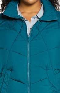 Winter Custom <b>Cropped</b> Sleeveless Women's Waterproof Breathable Windproof <b>Zip</b>-<b>Up</b> Quilted Padding Eco-Friendly Canvas Reversible - Product Image 4