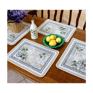 Attrayant 2024 corbeille de fruits brodé napperons de noël ensemble de 4 12x18 pouces saisonnier hiver vacances Table tapis pour la fête - Product Image 2