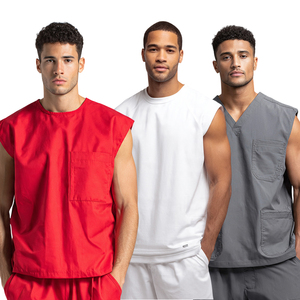 Medical <b>Scrub</b> Tops Sleeveless Hospital Shirt Men / Hospital Medical Men Doctor <b>Scrub</b> Sleeveless Shirt V-neck <b>Scrub</b> Top Mens - Product Image 1