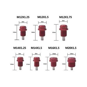 Tappo di Scarico Olio Magnetico in Alluminio Rosso M12 M14 M16 M20, Kit di Riparazione per la Svuotatura del Bagno Olio per la Maggior Parte delle BMW, Toyota, Nissan - Product Image 2