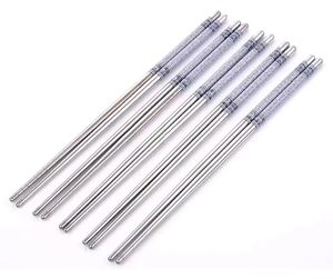 <b>Reusable</b> Stainless Steel <b>Chopsticks</b> Non-Slip Grip Lightweight Metal <b>Chopsticks</b> Dishwasher Safe Eco-Friendly Dining utensils - Product Image 6