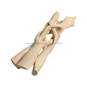 Support trépied en bois de peuplier écologique, design sculpté, pour brûleurs d'encens et bols de fumigation Feng Shui, fait main - Product Image 3