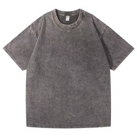 Kaos T-Shirt Streetwear Lengan Pendek Tebal Vintage Retro Katun Batik 230G Bordir Logo Kustom OEM Pabrik BD China