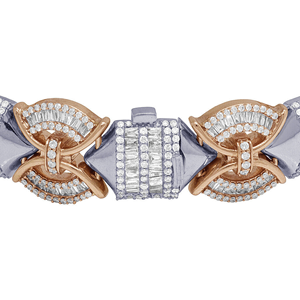 Pulseras de Diamantes de 20 mm con Incrustaciones de Diamantes, Lujosas Pulseras Cubanas de Plata 925 con Incrustaciones de Diamantes, Exquisitas Pulseras con Incrustaciones de Diamantes en Venta para Exportación - Product Image 4
