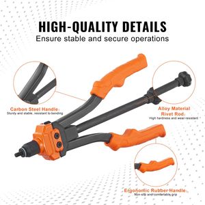 14-Inch Rivnut Tool Kit with 7 PCS Metric SAE Mandrels & 70 PCS Assorted <b>Rivet</b> <b>Nuts</b> 10 24 1/4 20 M6 5/16 1 for <b>Riveting</b> Machine - Product Image 3