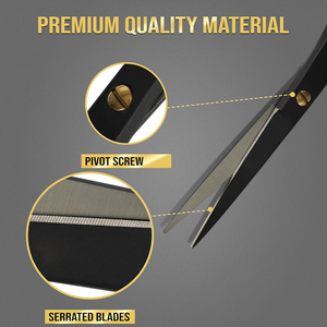 Ciseaux de coiffure professionnels Diamond Edge noirs mats de 6,5 pouces en acier inoxydable pour une coupe de cheveux propre et précise - Product Image 2