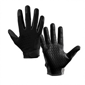 Gants de football américain personnalisés imprimés, couleur noire, adhérence durable, taille sur mesure, respirants, pour receveur sportif - Product Image 1