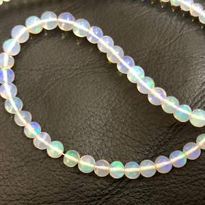 ลูกปัดโอปอลเอธิโอเปียธรรมชาติทรงกลมเรียบเนียน ประกายไฟ สำหรับทำเครื่องประดับ ร้อยเป็นเส้น หรือแบบเม็ดเดี่ยว - Product Image 3