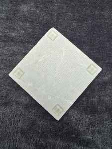 Juego de cuatro posavasos de mármol beige pulido, antideslizantes, de piedra natural. - Product Image 2