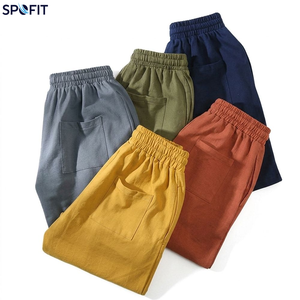 Cotton Sweatpants Elastic Waist Casual <b>Joggers</b> With Side Pockets <b>Lightweight</b> Breathable Spring Wear - Product Image 2