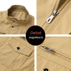 Chaqueta Casual de Mezclilla para Hombre, Cuello Alto, Impermeable, Resistente al Viento, con Múltiples Bolsillos, Parka de Alta Calidad para Invierno - Product Image 5