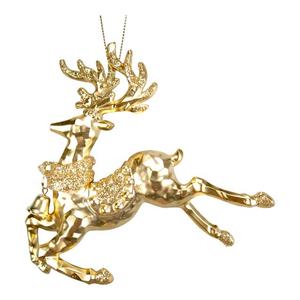 Adorno Navideño de Lujo para Colgar, Chapado en Oro Mate, con Purpurina Dorada, Acrílico 3D, Reno Saltando, Unicornio Volador - Product Image 4