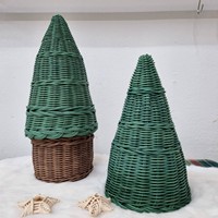 Décorations de Noël en rotin festonné pour l'intérieur et l'extérieur, arbres de Noël tressés à la main
