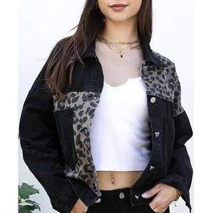 แจ็คเก็ตยีนส์สีดำระบายอากาศได้ดี ขายส่ง แจ็คเก็ตยีนส์ปักลายสำหรับผู้หญิง แบรนด์และโลโก้สั่งทำได้ เสื้อแจ็คเก็ตผู้หญิง - Product Image 1
