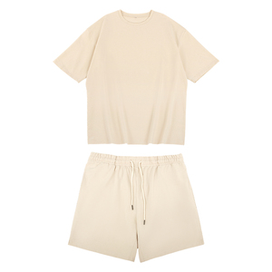 Conjunto Deportivo de Verano de Alta Calidad 100% Algodón, Camiseta y Pantalones Cortos con Logotipo Bordado Personalizado, Ropa Casual de Verano para Hombre - Product Image 2