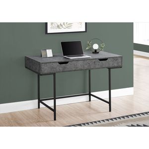Scrivania Moderna Contemporanea da 48 Pollici per Ufficio e Casa con Cassetti Portaoggetti, Laminato Grigio e Metallo Nero - Product Image 5
