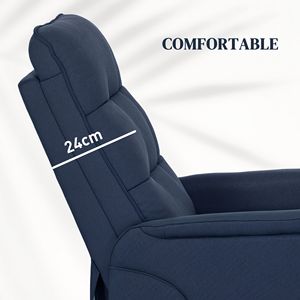 Poltrona Reclinabile Blu Scuro per Anziani con Meccanismo di Reclinazione Manuale, Imbottitura in Spugna, Telecomando e Tasche Laterali - Product Image 6